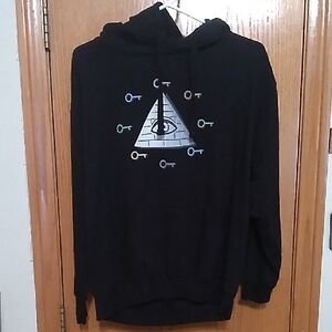 Black Hoodie w/ Eye & Key Design- Geometry Dash game level